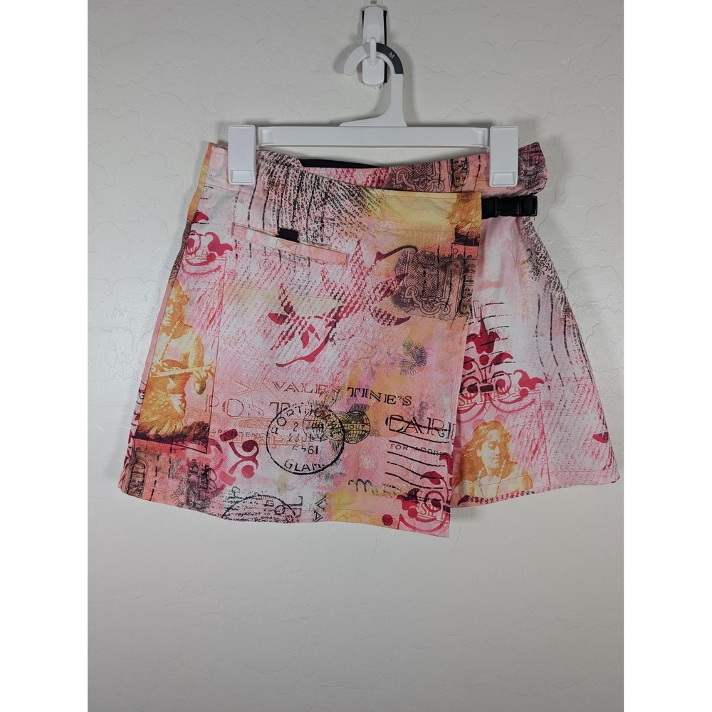 Terry Skirt Womens Small Pink‎ Multicolor Cycling Wrap Adjustable Buckle Bike